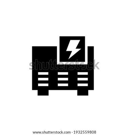 Diesel generator glyph icon. Clipart image isolated on white background.