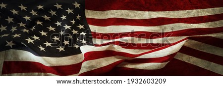 Close-up of grunge American flag Royalty-Free Stock Photo #1932603209