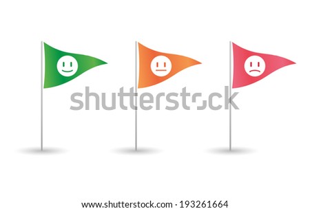 Illustration of an isolated colored flags set