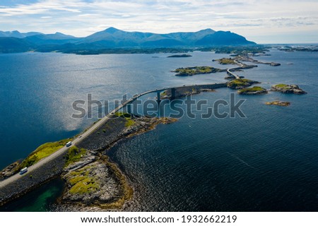 Atlanterhavsvegen, scenic coastal highway, west coast of Norway Royalty-Free Stock Photo #1932662219