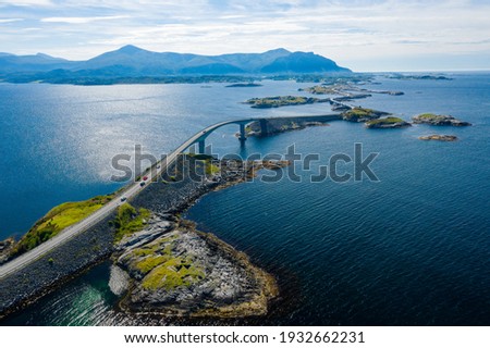 Atlanterhavsvegen, scenic coastal highway, west coast of Norway Royalty-Free Stock Photo #1932662231
