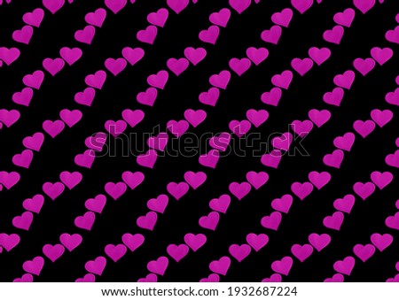 pink hearts on a black background, a pattern of pink hearts