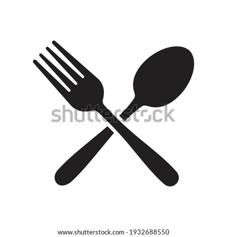 Spoon and fork icon, restaurant business concept, vector illustration Royalty-Free Stock Photo #1932688550