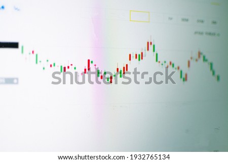 Stock charts on the monitor Finance and stock exchange concept 