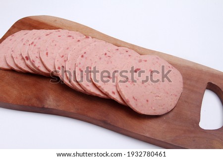 Raw meat on wooden with white background, meat for burger

