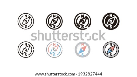 Compass Icon Set (8 different style vector icon set)