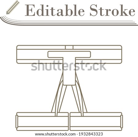 Alpinist Belay Belt Icon. Editable Stroke Simple Design. Vector Illustration.