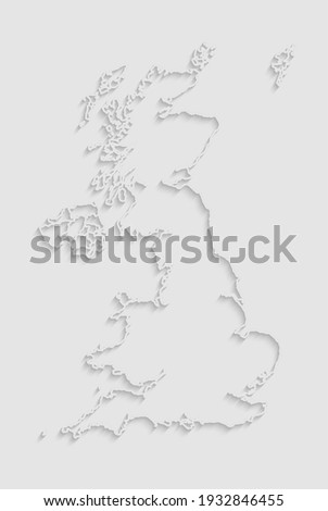 Creative detailed vector map country The United Kingdom isolated on background. The Great Britain template, report, infographic, backdrop. Europe England nation pattern or silhouette sign concept