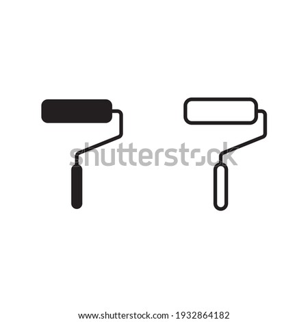 Paint roller icon on white background Royalty-Free Stock Photo #1932864182