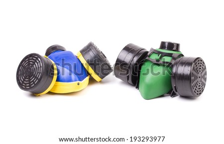 Two respirators. Isolated on a white background.