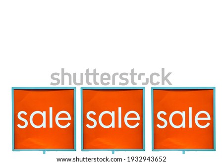 Store discount sign, Sale in shopping mall isolated on white background copy space, sale,store,business concept