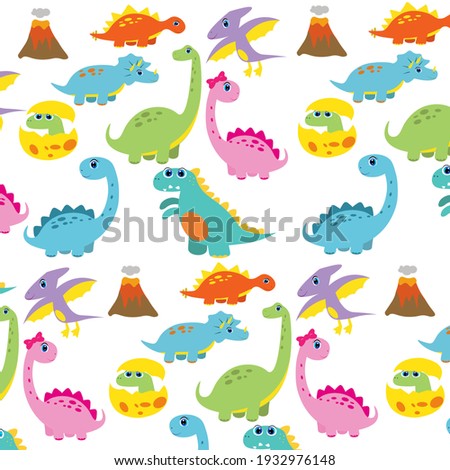 cute dinosaur pattern vector illustration