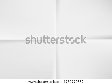 White A4 Paper Folded Four Times Top View. EPS10 Vector Royalty-Free Stock Photo #1932990587