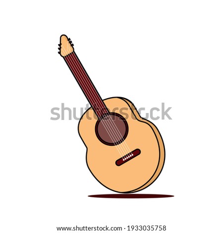 Guitar logo vector design illustration