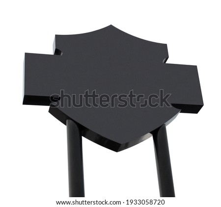 Blank pylon pole sign isolated on white background including clipping path