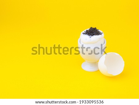 breakfast with egg on a colored background