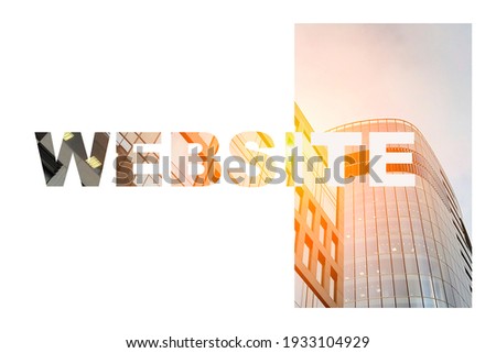 WEBSITE technology on the background of a framed building