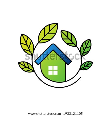 Green Eco Home Logo Icon Vector design illustration. Ecology Home logo icon design concept vector template. Trendy Eco Smart House vector icon design for website, symbol, logo, icon, sign, app, UI