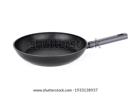 Black pan, cookware kitchen tool isolated on white background Royalty-Free Stock Photo #1933138937