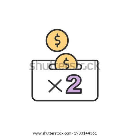 Savings RGB color icon. Deferred consumption. Interest-bearing deposit account. Personal finance, investing. Putting money aside. Bank account. Paying interest money. Isolated vector illustration