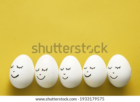 Easter eggs on a colorful background 