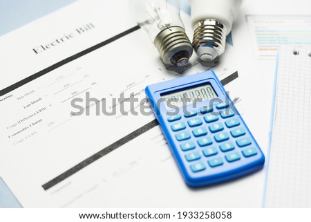 Monthly utility bills. Cost of Utilities. Planning for utility costs in the monthly budget. Electricity bills by state monthly report. Budget for highly-variable utility bills Royalty-Free Stock Photo #1933258058