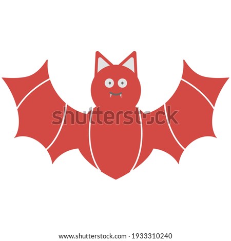 isolated vector cute red bat 