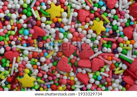 Background Multi-colored Sugar sprinkle dots, decoration for cake and bakery.Easter decoration.abstract background.