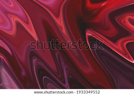 Abstract red and black background with beautiful fantasy ink patterns. Liquid paint.  Art design for your design. Colorful bright combination of colors.