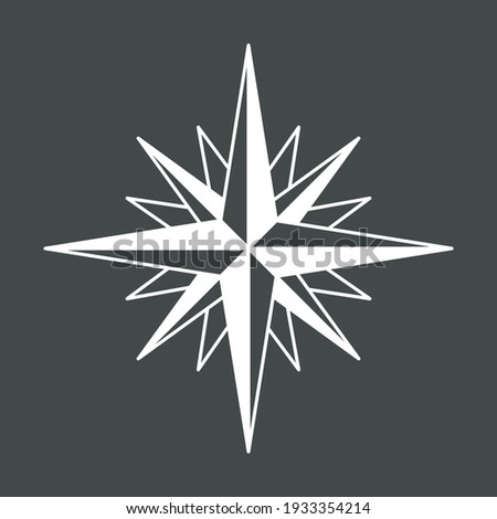 Wind rose. Navigation and orientation, the sign is a flat symbol. Marine compass icon. Royalty-Free Stock Photo #1933354214