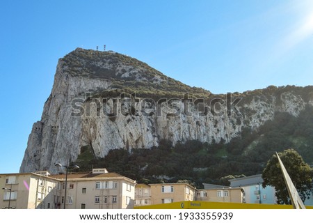View of the rock of Gibraltar on a sunny day