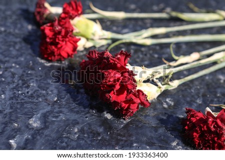 Flat lay composition with withered dried roses on dark background in vintage rustic style. Fading beauty, natural aging concept