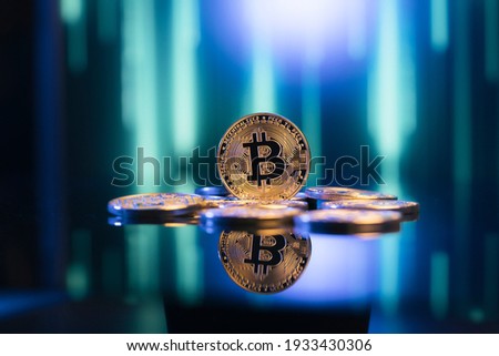 Futuristic Bitcoin visualization Tron style