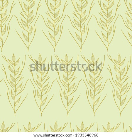 Vector green leaves brunch half tone seamless pattern background. Great use for fabric, wallpaper, giftwrap, wrapping paper and many more.