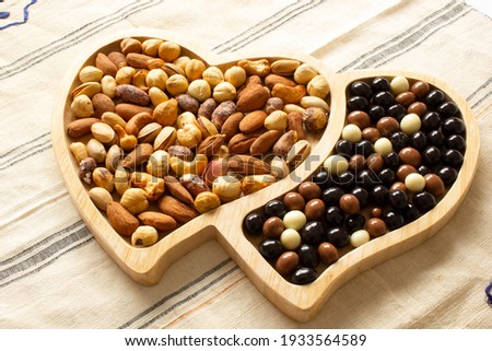 Mixed nuts and chocolate balls
