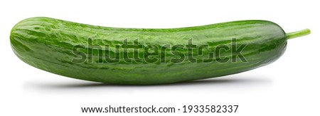 Isolated cucumber. Fresh organic cucumber isolated clipping path. Cucumber macro studio photo. High End Retouching Royalty-Free Stock Photo #1933582337