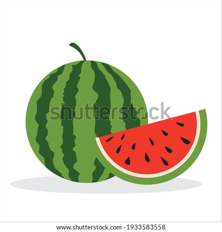 watermelon Slice Vector Set. Watermelon Illustration Fruit Vector Design Stock Image Royalty-Free Stock Photo #1933583558