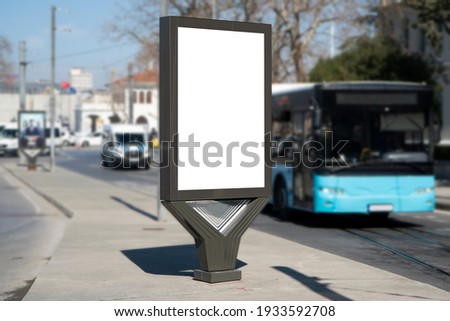 istanbul bus stop billboard blank frame  for ads