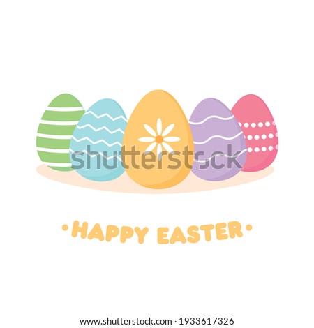 Happy Easter banner with color eggs