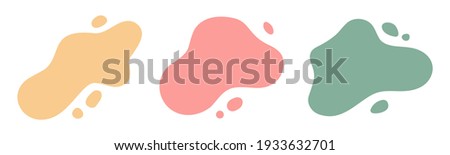 Liquid Abstract shapes set. Isolated Flat Vector background illustration. Various colors modern template. Minimal curvy design. Geometric graphic elements. Place for text.  Royalty-Free Stock Photo #1933632701
