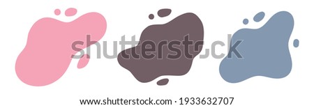 Liquid Abstract shapes set. Isolated Flat Vector background illustration. Various colors modern template. Minimal curvy design. Geometric graphic elements. Place for text.  Royalty-Free Stock Photo #1933632707