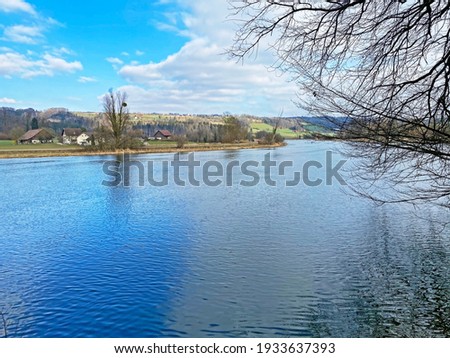 Flach lake or Flachsee in the natural protection zone Aargau Reuss river plain (Naturschutzzone Aargauische Auen in der Reussebene), Rottenschwil - Switzerland (Schweiz)