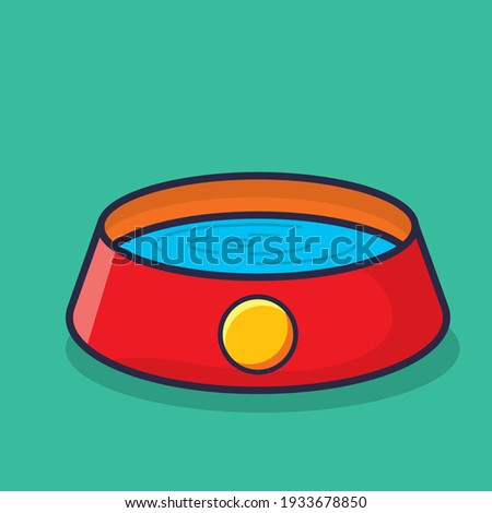 pet bowl with water isolated cartoon vector illustration in flat style