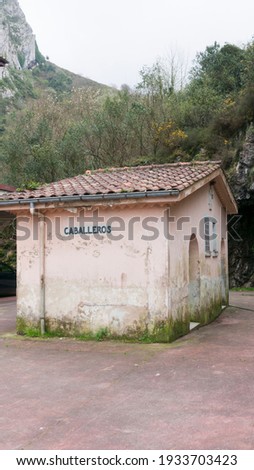 Public toilet shed in the mountain