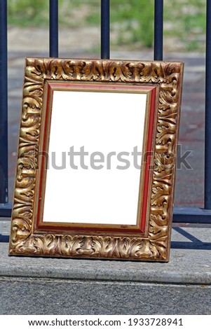 Gold Portrait Picture Frame at Flea Market