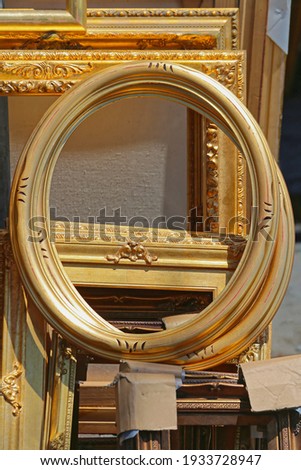 Rustic Oval Gold Picture Frames at Flea Market