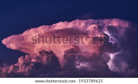Nine of a thunderstorm at night