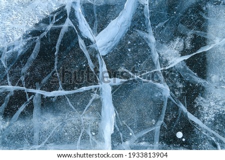 Natural ice texture of Baikal Lake