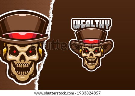 Rockabilly Skull E-sport Logo Template