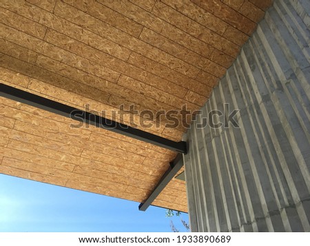 close up view of oriental strands board ceiling
